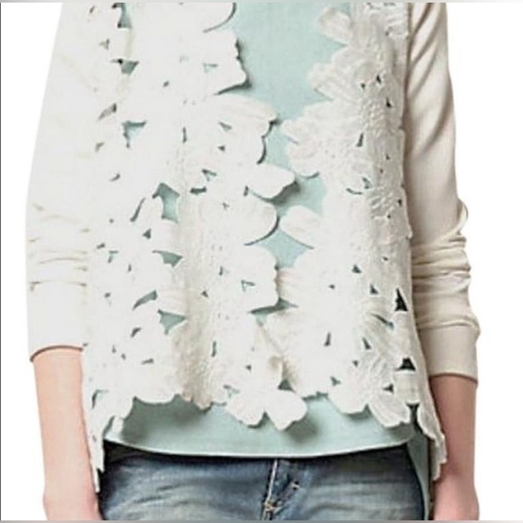 SUNDAY IN BROOKLYN Anthropologie ‘Snow On Daisies’ XS White Lace Embroidery NICE - Picture 3 of 16